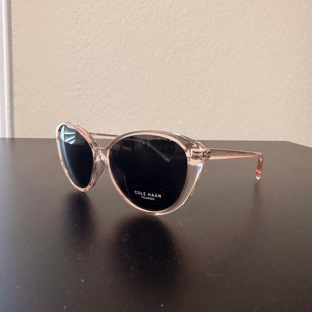 COLE HAAN Women's Pink Polarized Plastic Sunglasses
